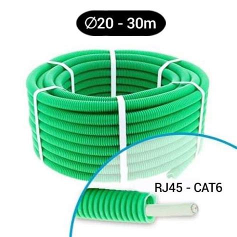 Gaine ICTA préfilée CAT6 250MHz FTP 4P Qofil Couronne de 30m 123elec