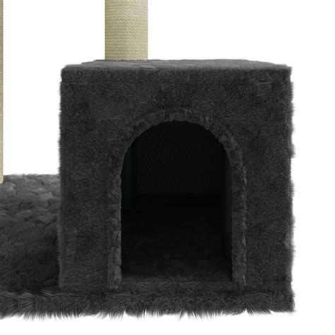 Arbre Chat Avec Griffoirs En Sisal Gris Fonc Cm Yazo Shop