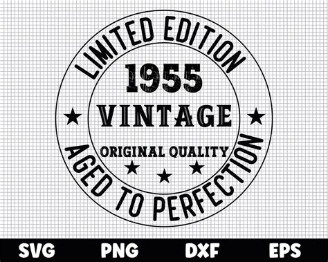 68th Birthday Svg Aged To Perfection Svg Vintage 1955 Svg Limited