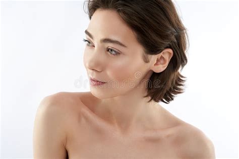 H Bsche Junge Brunette Frau Lokalisiert Auf Wei Stockfoto Bild Von Frau Ruhe