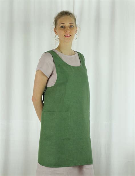 Japanese Apron Linen Apron Japanese Cross Back Apron Cross Etsy