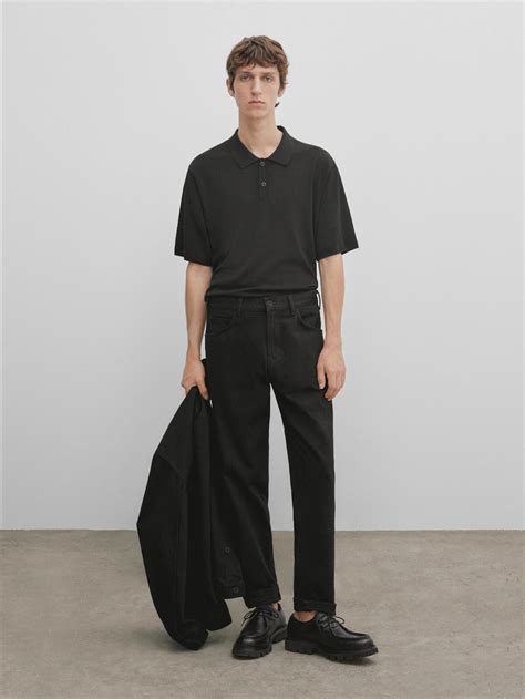Прямые джинсы - studio Massimo Dutti, черный – купить с доставкой из-за ...