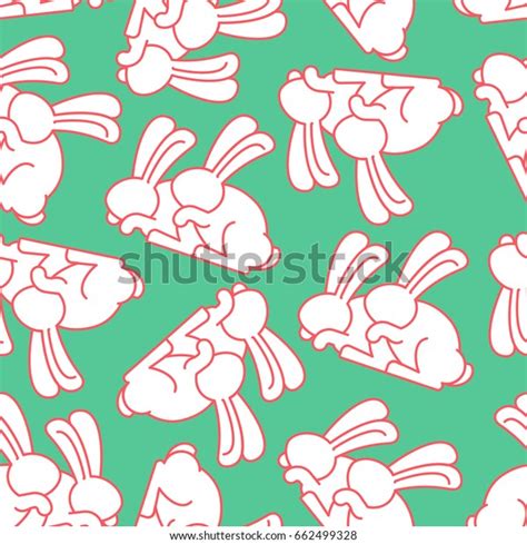 Bunny Sex Pattern Rabbit Intercourse Ornqment Stock Vector Royalty