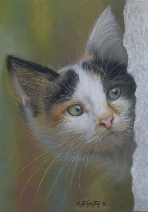 K Tzchen Zeichnung Katze Tier Portrait Von Silvia Frei Kunstnet