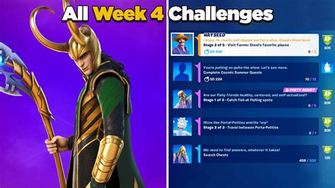 Fortnite All Week 4 Challenges Guide Epic And Legendary Quests Youtube