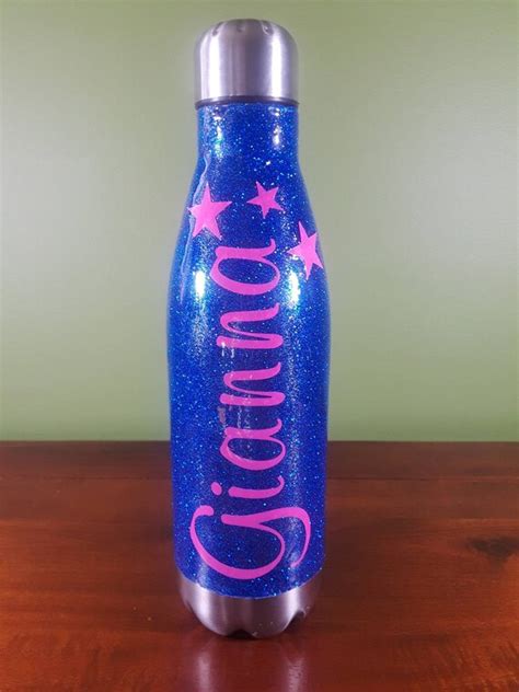 Glitter Stainless Steel Water Bottle With Epoxy Etsy