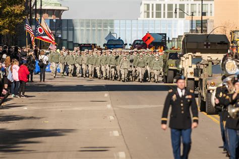 Ohio National Guard marches in Veterans Day parade