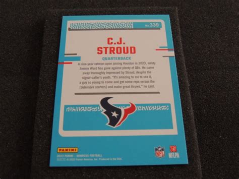 C J Stroud Panini Donruss Blue Press Proof Rookie Card Rc