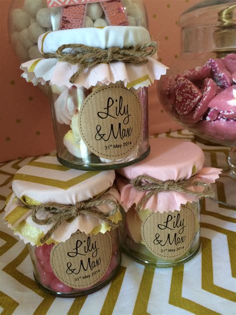 Jam Jar Wedding Favours Filled With Sweets Jam Jar Wedding Favours