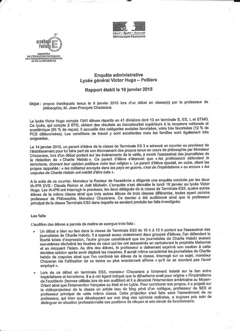 Rapport enquête administrative 19 janvier 2015 Jean François Chazerans