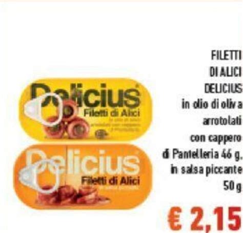 Filetti Di Alici Delicius In Olio Di Oliva Arrotolati Con Cappero D