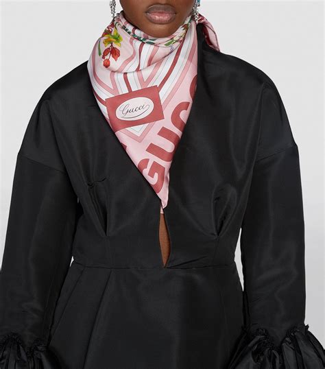 Womens Gucci Pink Silk Floral Scarf Harrods Uk