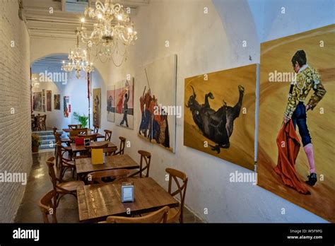 Bar And Poster Of Famous Bullfighters In The Corridors Of Bullring