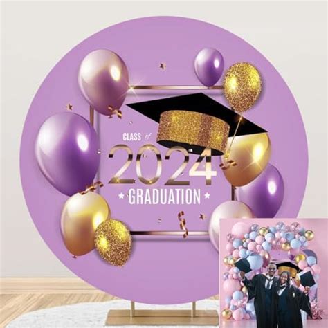 Amazon OERJU Purple Graduation Round Backdrop Cover 7 5x7 5ft