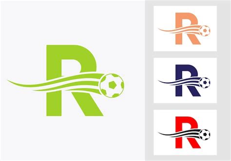 Premium Vector Soccer Football Logo On Letter R Sign Soccer Club