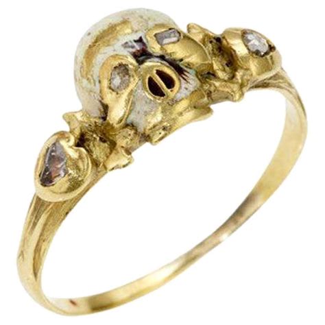 Antique Skull And Bones Diamond Memento Mori Ring At 1stdibs Antique