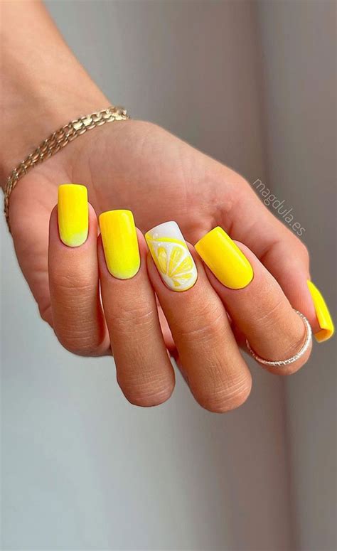 Refreshing Nail Art Inspired By Zesty Summertime Citrus Fruit Vibrant Lemon Nails