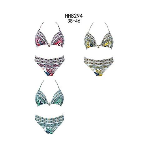 Womens Bohemian Bikini Set Two Pieces Swimsuit Glitter Rhinestone Triangle Swimwear Flower