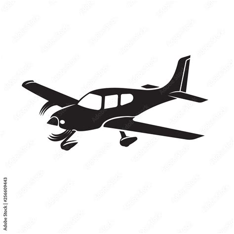 Small plane vector illustration. Single engine propelled passenger ...