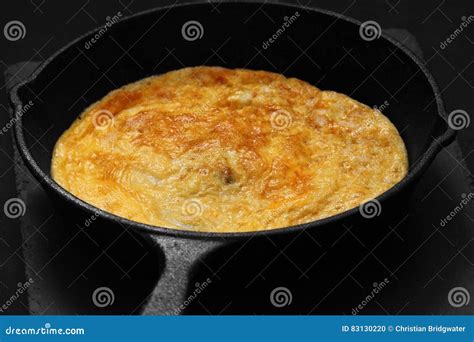 Omelette in a Cast Iron Frying Pan Stock Photo - Image of frying ...