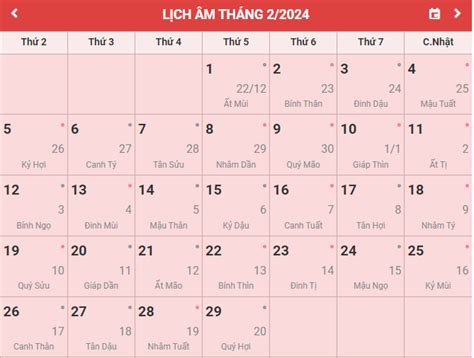 Tháng 2 Có Bao Nhiêu Ngày Lịch âm Dương Tháng 2 Năm 2024 Lịch Nghỉ Lễ