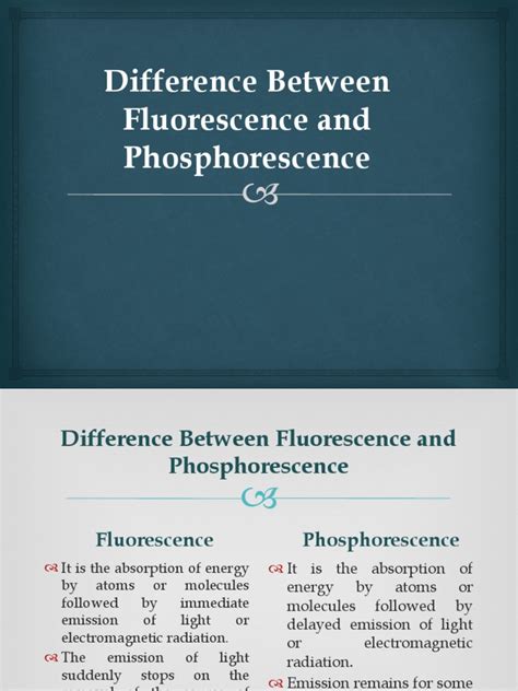 Difference Between Fluorescence And Phosphorescence Pdf