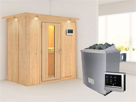 Sauna Systemsauna Variado Mit Dachkranz Inkl Kw Ofen Mit Externer