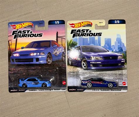 Hot Wheels Fast And Furious Premium Nissan Maxima Custom Acura Integra Sedan Hobbies Toys