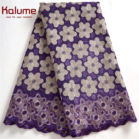 Kalume Sew Swiss Voile African Cotton Lace Fabric Embroidery Nigerian