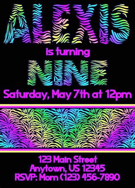 Neon Party Invitations Templates - SampleTemplatess - SampleTemplatess