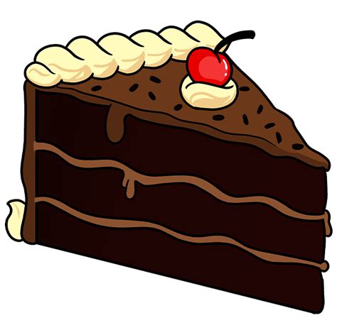 How To Draw A Chocolate Cake Really Easy Drawing Tutorial Cake