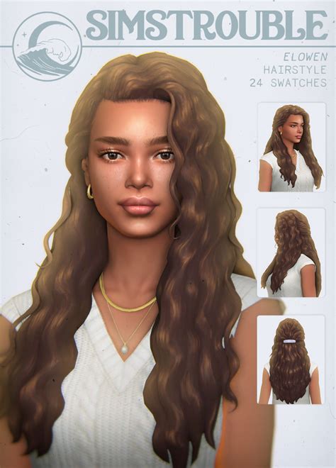 Elowen Hairstyle 2 Versions By Simstrouble Simstrouble In 2024