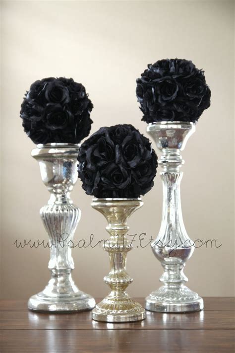 Inch Wide Black Wedding Pomanders Reserved Etsy Wedding Color