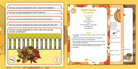 Autumn Number Modelling Dough Recipe And Mat Pack Twinkl