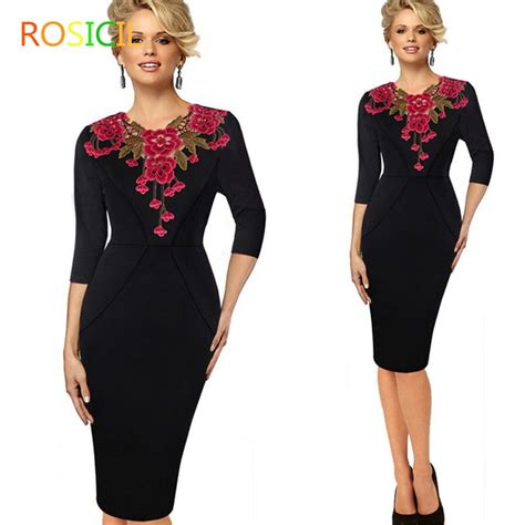 Rosicil High Quality Womens Elegant Applique Embroidery Crochet O Neck