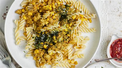 Pasta med kycklingfärs curry majs och linser recept Allt om Mat