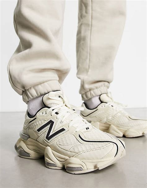 New Balance 9060 Sneakers In Cream With Black Detail Asos