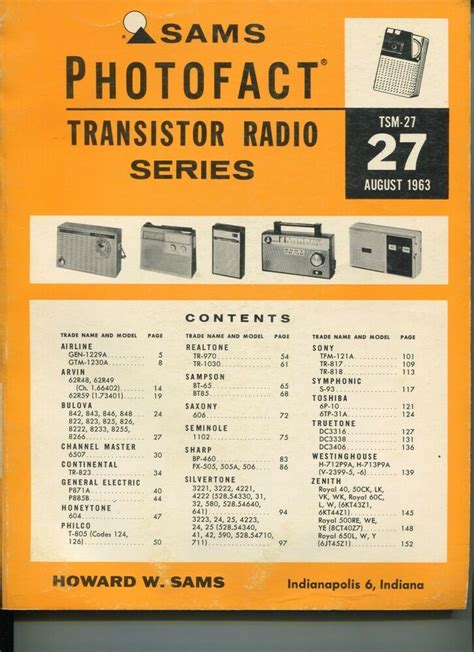 SAMS Photofact Transistor Series TSM 27 AUG 1963 SERVICE MANUAL