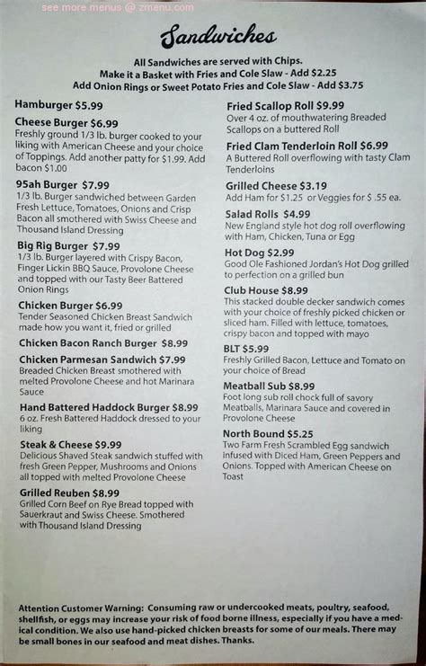 Online Menu Of 95 Er Market Restaurant Howland Maine 04448 Zmenu