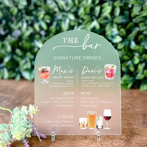 Custom Wedding Signature Drink Sign Bar Menu Sign Wedding - Etsy