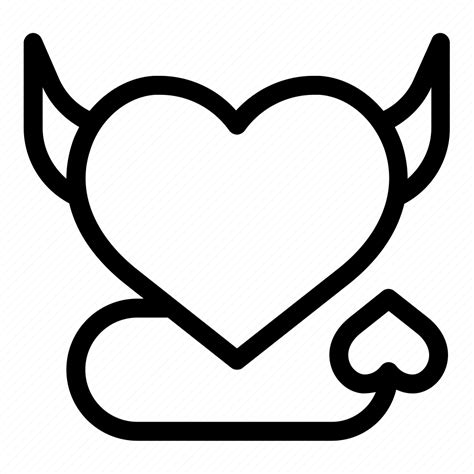 Devil Evil Heart Love Romantic Tattoo Valentines Day Icon