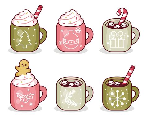 Network Of Winter Holidays Cup With Hot Drink Illustration Vector Art At Vecteezy