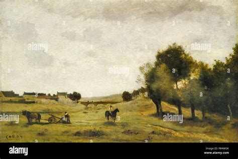 Corot Jean Baptiste Camille View Near Epernon Stock Photo Alamy