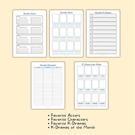 Digital Kdrama Journal Printable K Drama Planner Goodnotes And Notability Template Pdf Ipad Korean