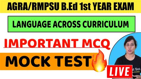 Agra Rmpsu B Ed St Year Exam Mcq On Language Across The