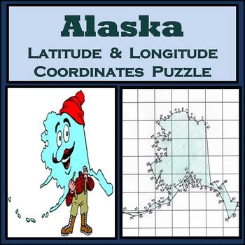 Alaska State Latitude & Longitude Coordinates Puzzle - 92 Points to Plot