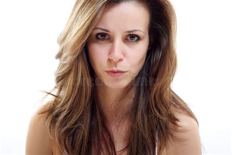 Brunette Woman In Raunchy Jeans Stock Image Image Of Jeans Slim