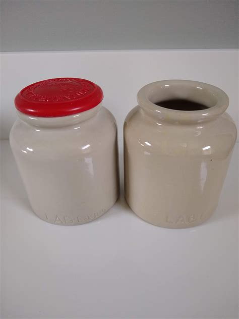 Vintage Lab Lagny French Mustard Crock Sold Individually With Or