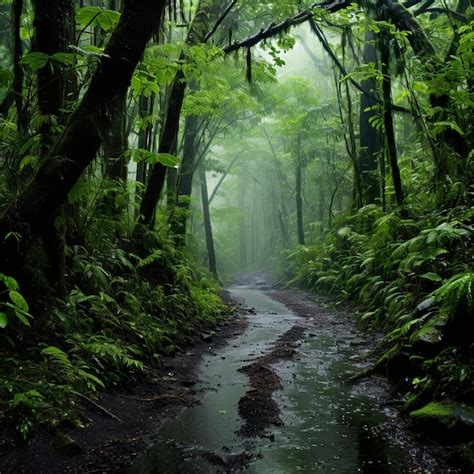 Selva Amaz Nica Selva Profunda Lloviendo Foto Premium