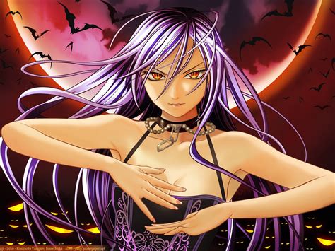 Anime Vampire Girl With Purple Hair